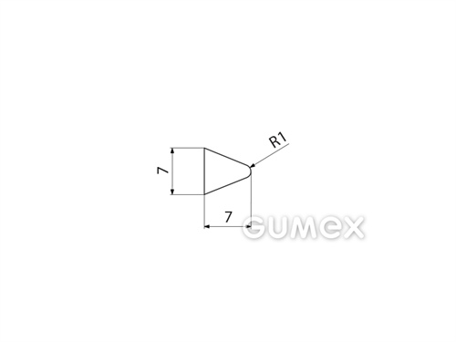 "D" Silikonprofil, 7x7/R1mm, 60°ShA, -60°C/+180°C, transparent, 